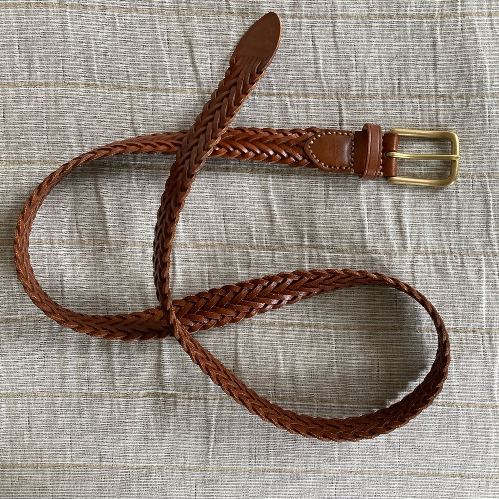 Spier & Mackay tan leather braided belt